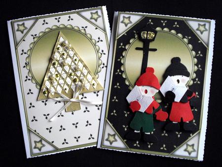 Christmas Blank Card Fronts Black and Cream by Dianne Jackson