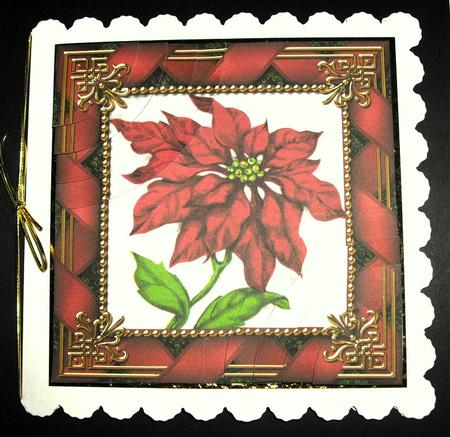 Red Poinsettia 6 Inch Duo Corner Stack Card Front by Dianne Jackson