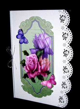 Edwardian Pink & Lilac Roses on a Plaque Pyramids by Dianne Jackson