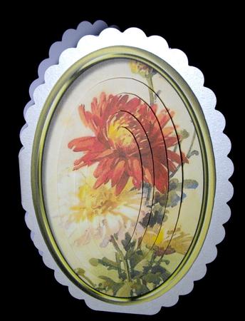 Lovely Pyramid Chrysanthemum in a Gold Oval Frame by Dianne Jackson
