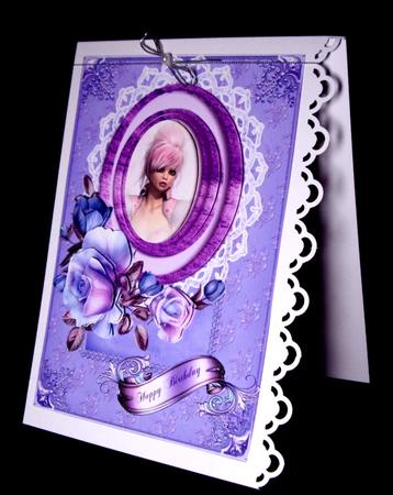 Beautiful Lady on Pink and Lillac by Dianne Jackson