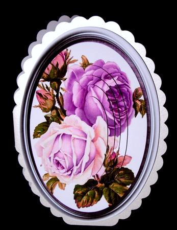 Lovely Lilac Roses in a Oval Frame  by Dianne Jackson