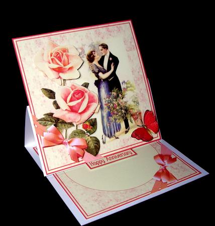 Pink Roses & Ribbons Insert by Dianne Jackson