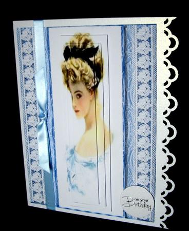Beautiful Harrison Fisher Lady on Lace  by Dianne Jackson
