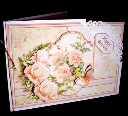 Vintage Peach Roses Card Topper & Decoupage by Dianne Jackson