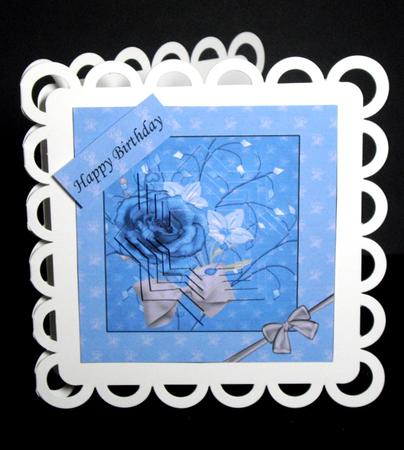 Roses in the Blue Happy Birthday with Sympathy. by Dianne Jackson