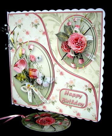 Shabby Chic Flowers Double Pyramid Card Mini Kit by Dianne Jackson