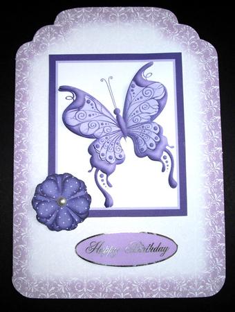Purple Butterfly Decoupage Topper 2 by Dianne Jackson