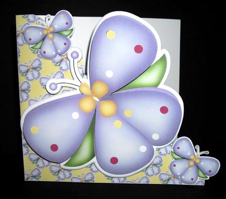 Purple Butterfly Cut and Fold Card by Dianne Jackson