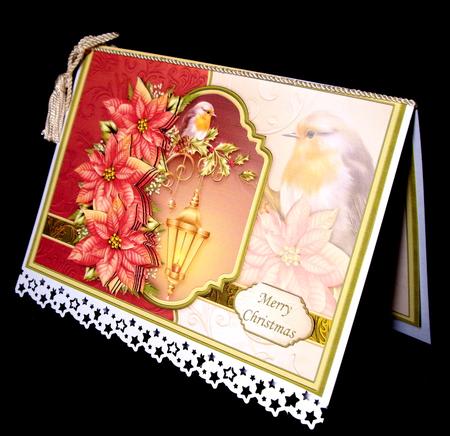 Christmas Robin Poinsettia & Lantern Decoupage by Dianne Jackson