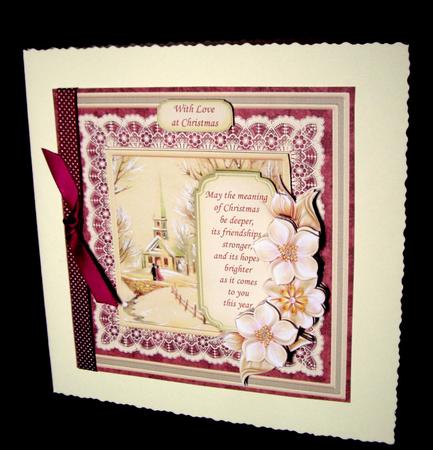 Christmas Floral Tag Winter Walk Card Topper & Decoupage by Dianne Jackson