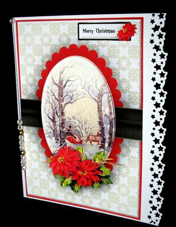 Sleigh & Poinsettias Quick Card by Dianne Jackson