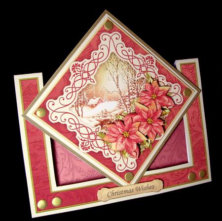 Christmas Winter Florals Diamond Front Mini Kit Decoupage 2 by Dianne Jackson