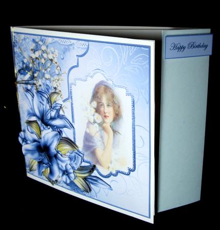 Blue Lily Card with Decoupage by Dianne Jackson