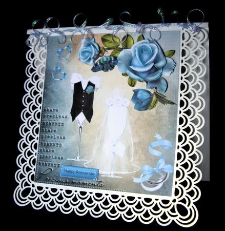 Precious Moments Rose Card Topper with Decoupage by Dianne Jackson