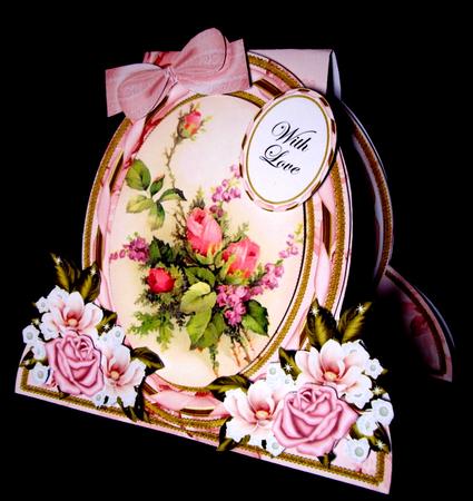 Pretty Pink Rose Special Large Oval Card Mini Kit by Dianne Jackson