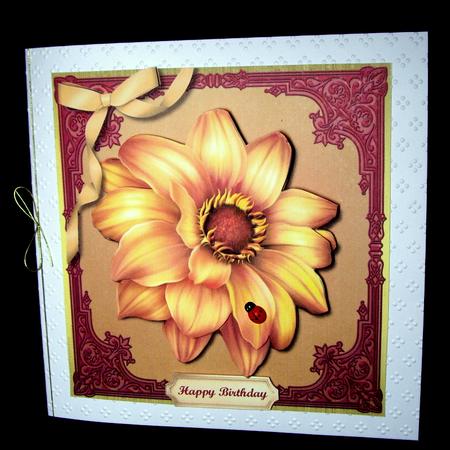 Lovely Golden Dahlia in a Ornate Frame by Dianne Jackson