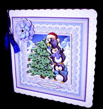 Penguin Fun Decorate the Tree 8x8 Christmas Mini Kit by Dianne Jackson