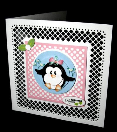 Kissmas Kisses Penguin Christmas Card Topper by Dianne Jackson