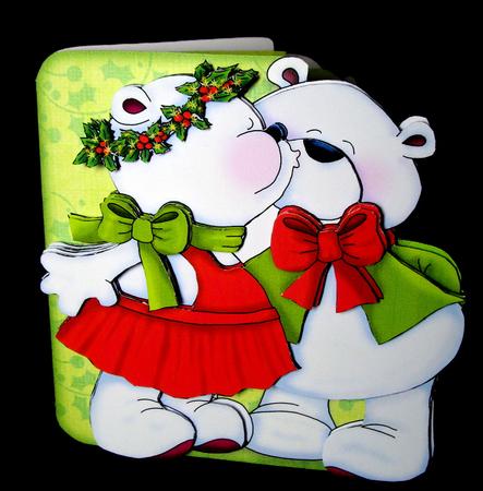 A Beary Merry Kiss-mas Shaped Fold Card Kit by Dianne Jackson