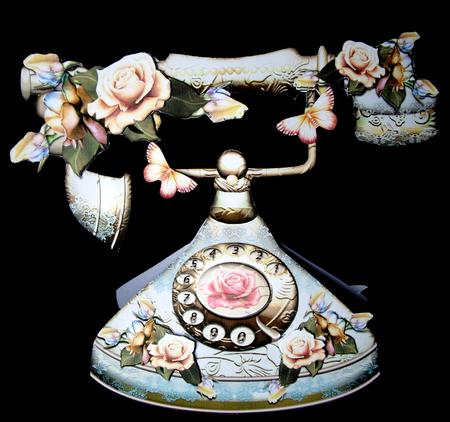 Beautiful Vintage Phone with Soft Roses by Dianne Jackson