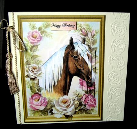 Palomino Horse with Roses Bracket Pyramids by Dianne Jackson
