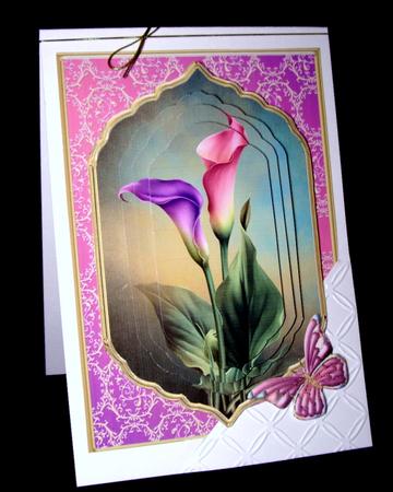 Lovely Lilies Fancy Pyramid Card by Dianne Jackson