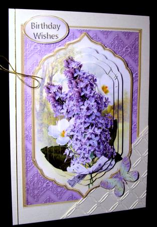 Lilac Posy Fancy Pyramid Card by Dianne Jackson