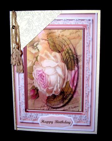 Beautiful Vintage Roses in Ovalal Pyramid  by Dianne Jackson