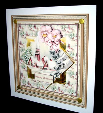 Vintage Church at Christmas with Decoupage by Dianne Jackson
