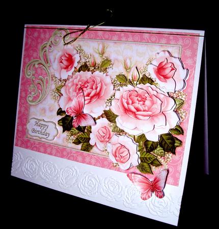 Pink Roses Card Topper & Decoupage by Dianne Jackson