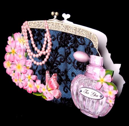 Glam Bag Shaped Card - in the Pink by Dianne Jackson