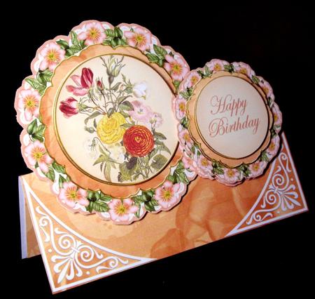 Peach Bouquet2 Floral Double Doily Card Mini Kit by Dianne Jackson