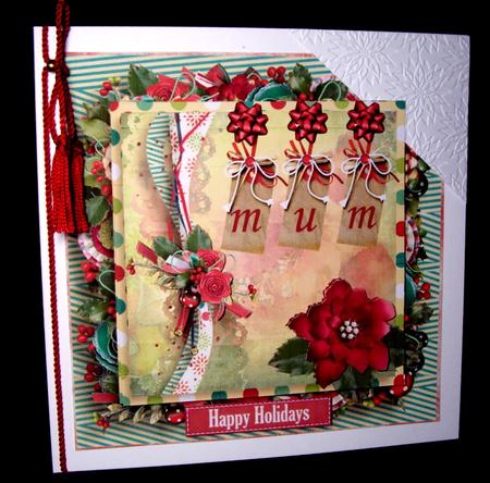 8in Card Front Simply Christmas (mum) by Dianne Jackson