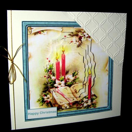 Christmas Candle and Christmas Rose Card by Dianne Jackson