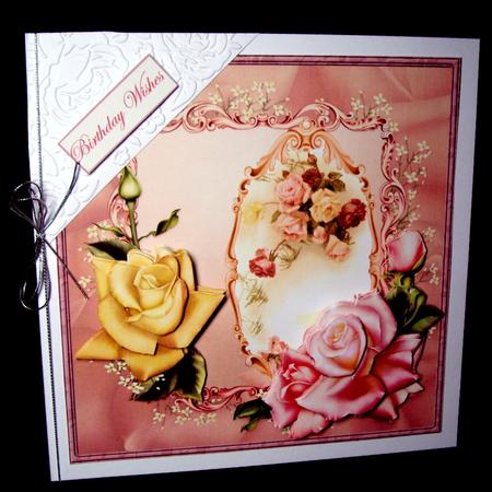 Sweet Roses Card with Decoupage by Dianne Jackson