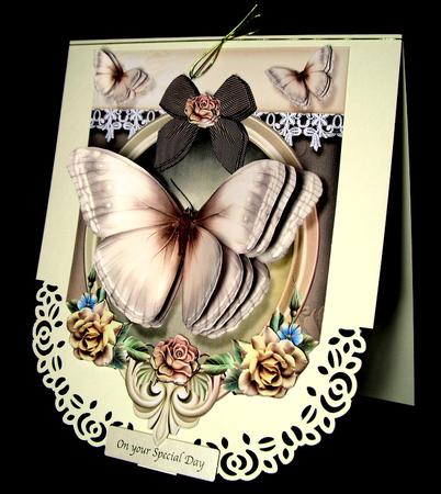 Card Topper Butterfly and Roses by Dianne Jackson