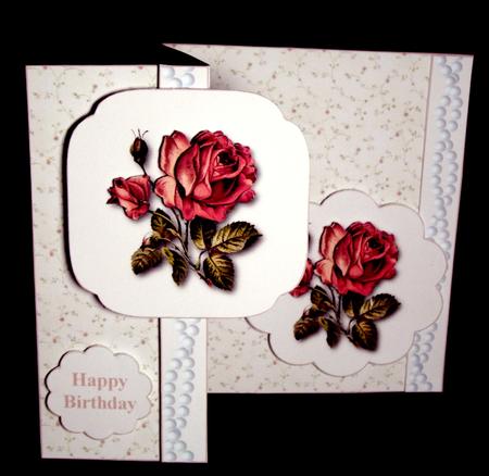 Pink Floral Fold Back Easel Card Kit by Dianne Jackson