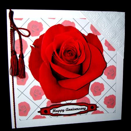 Red Rose 8x8 Decoupage Mini Kit by Dianne Jackson
