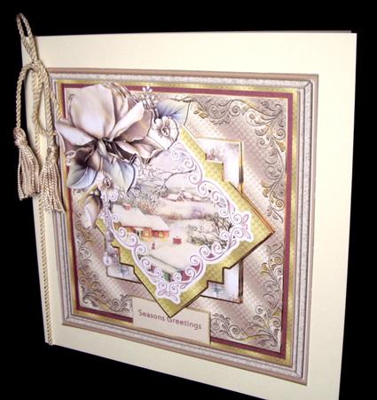 Vintage Christmas and Christmas Rose Card by Dianne Jackson