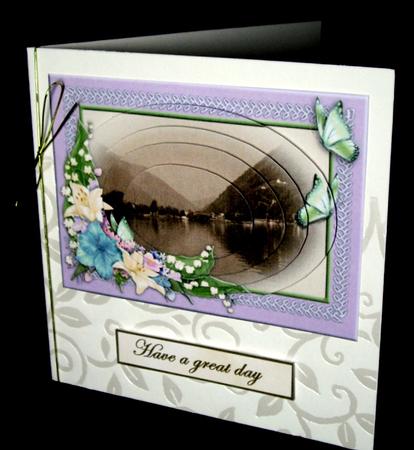 Vintage Floral Scene Pyramid Card Topper by Dianne Jackson
