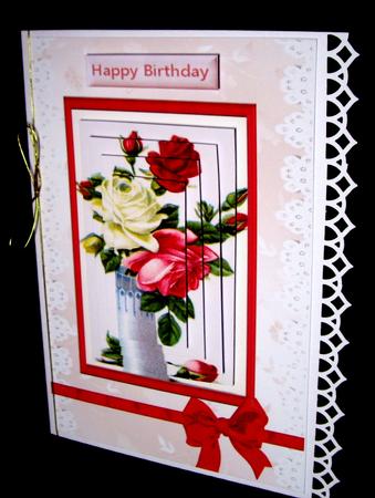 Pink and Cream Roses in a Vase Pyramids by Dianne Jackson