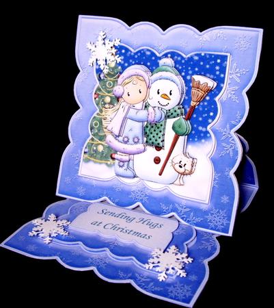 Christmas Snow Hugs Easel Card Kit & Decoupage by Dianne Jackson