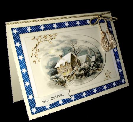 Victorian Christmas Scene Oval Pyramid by Dianne Jackson