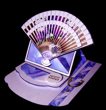 Lilacs Fan Easel Card Kit by Dianne Jackson