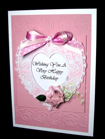 Hearts and Roses Auntie Birthday Card Front by Dianne Jackson