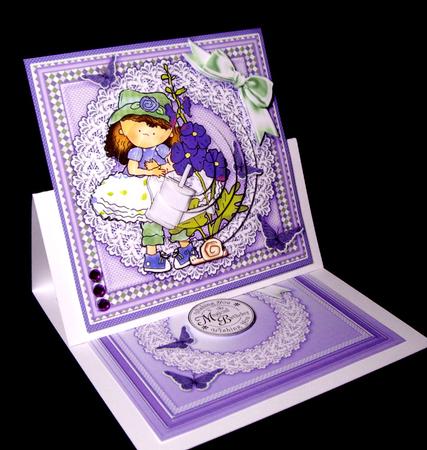 I Love Purple Girl 6in x 6in Pyramage by Dianne Jackson
