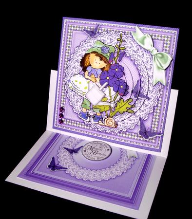 I Love Purple Girl Matching 6in x 6in Insert by Dianne Jackson