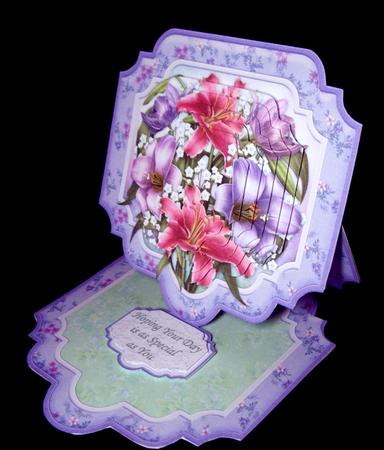Lily Bouquet Large Easel Card Kit & Pyramage 7.5" by Dianne Jackson