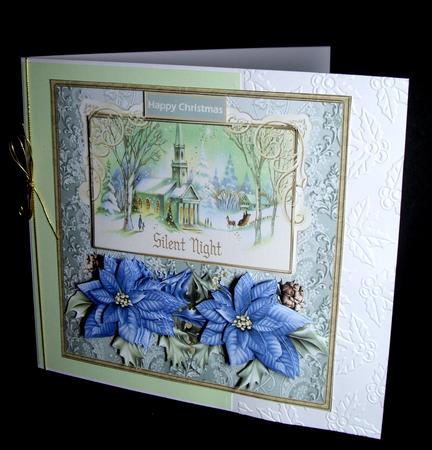 Silent Church and Poinsettias Card and Decoupage by Dianne Jackson